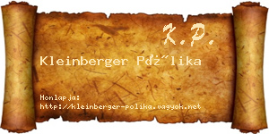 Kleinberger Pólika névjegykártya